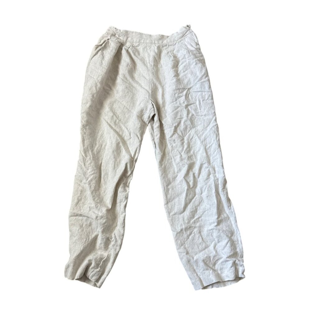 For Pete's Sake Women's Size 10 Linen Rayon Cream Pleated Pants Made in Romania